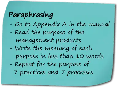 Paraphrase as part of your exam revision and preparation. Paraphrasing helps your exam revision and preparation.