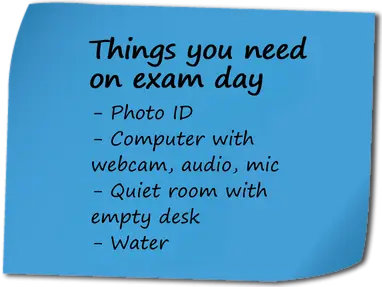 Things you need on your exam day. Things you need on your Practitioner exam day.